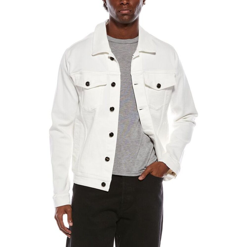 Isaia Mens Denim Jacket, White